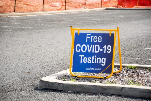 COVID testing sign