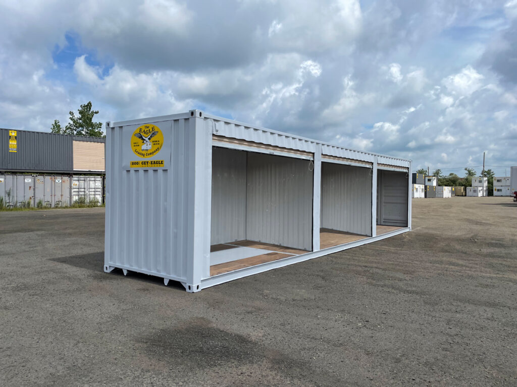 40ft Container with 3 rollup doors and partitions