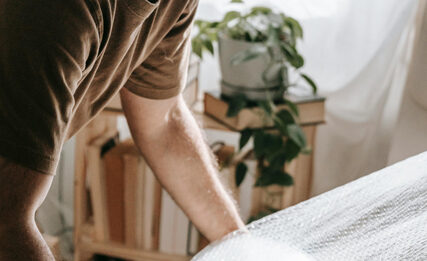 Man With bubble wrap